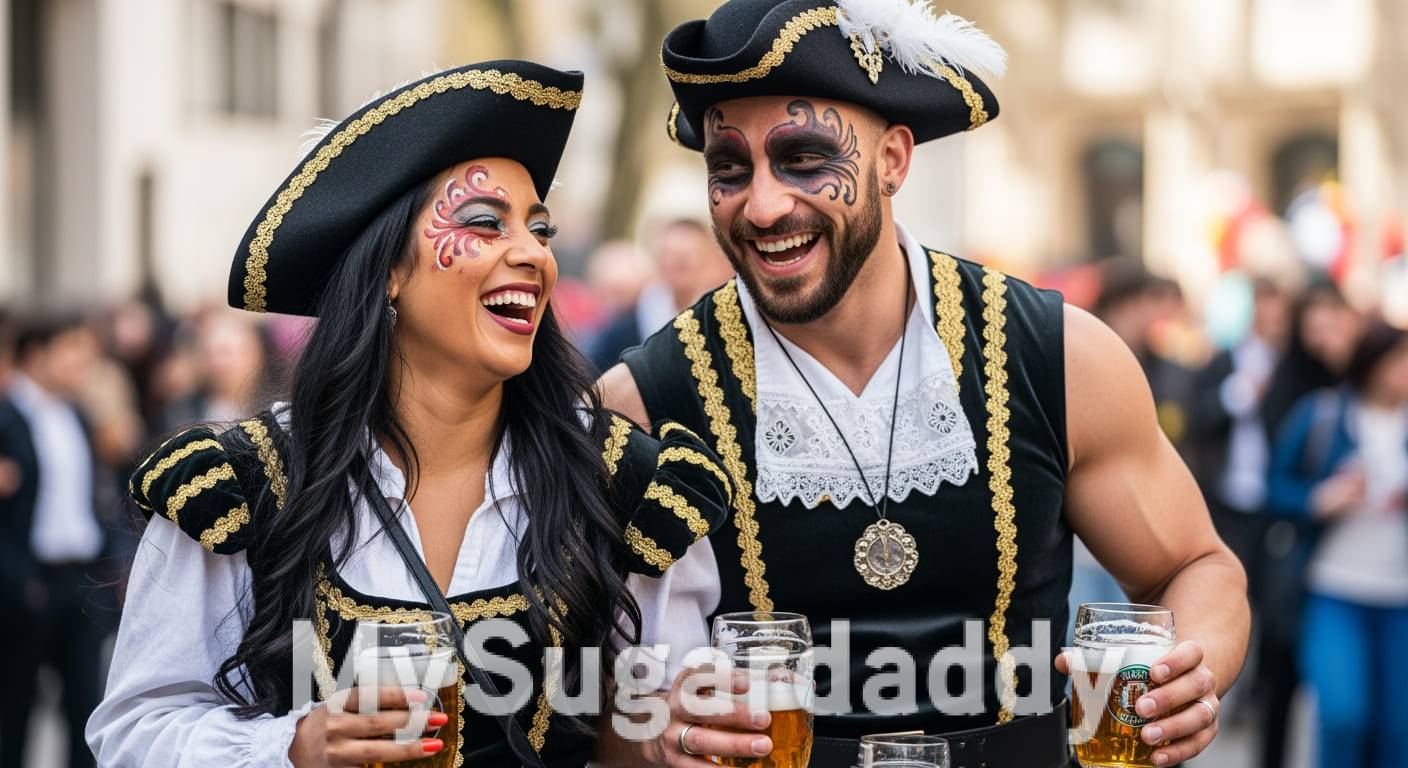 Karneval in Köln 2026 Paar in Kostümen auf der Straße